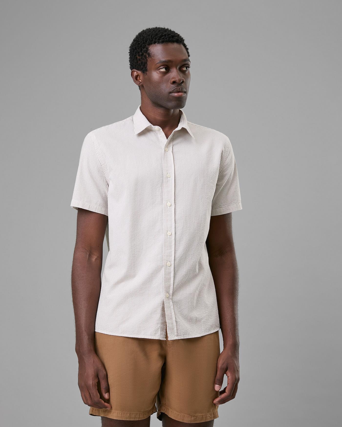 Camisa Ana Ruga Manga Curta