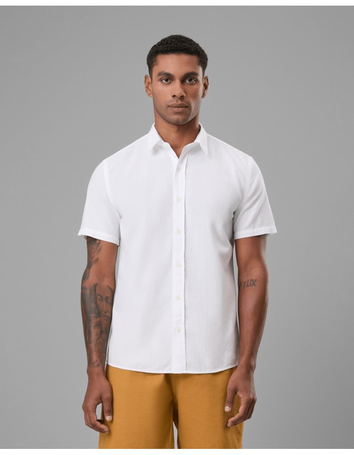 Camisa Ana Ruga Manga Curta