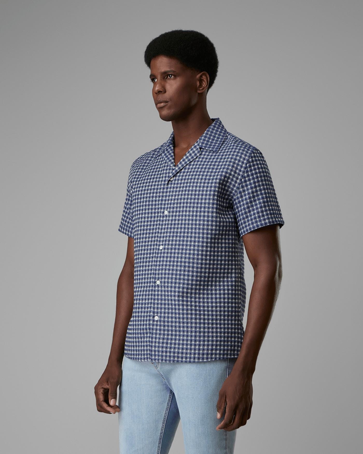 Camisa Camp Collar Algodão Reciclado Xadrez