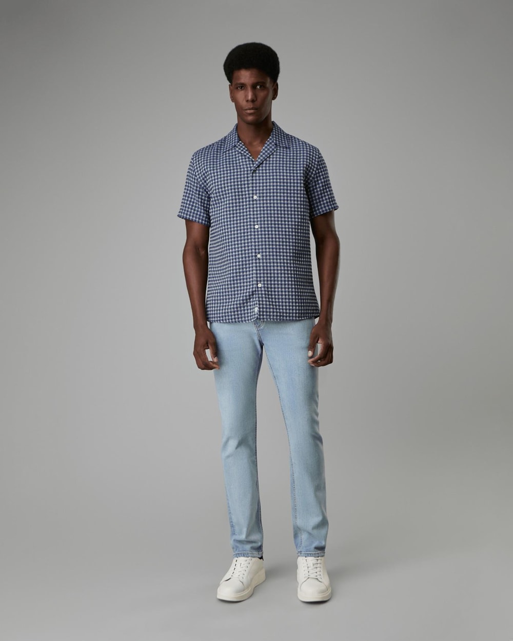 Camisa Camp Collar Algodão Reciclado Xadrez