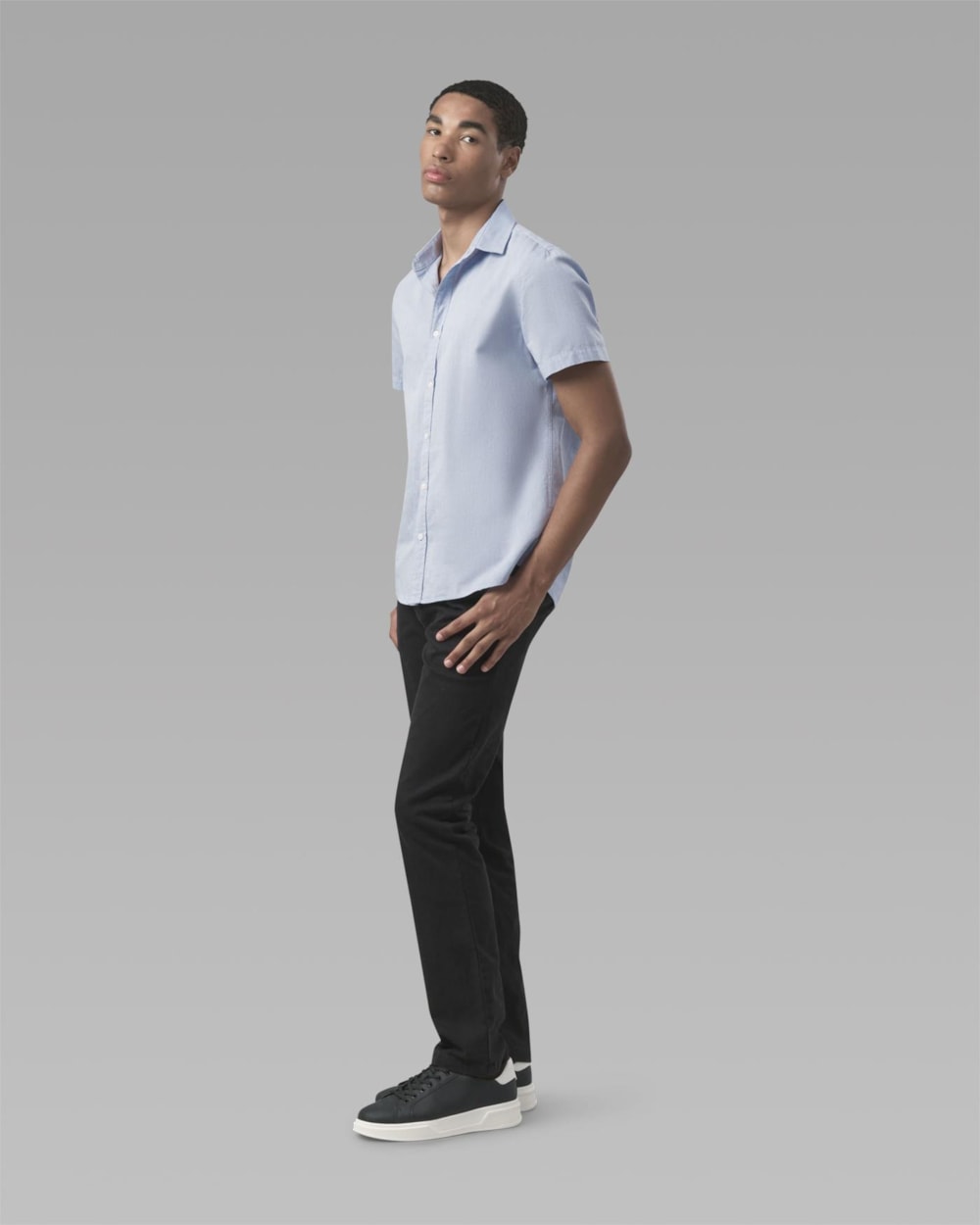 Camisa Chambray Manga Curta