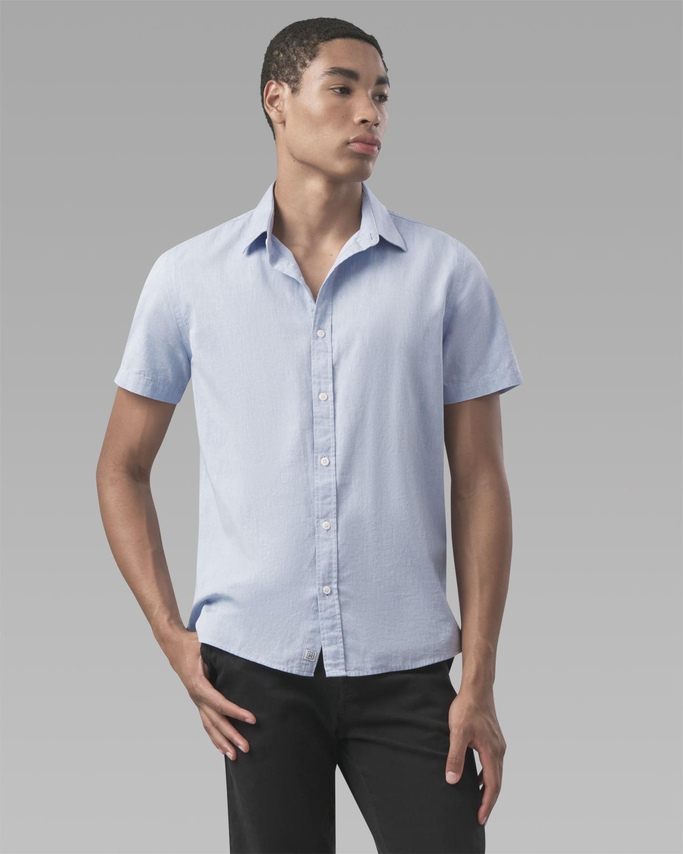 Camisa Chambray Manga Curta