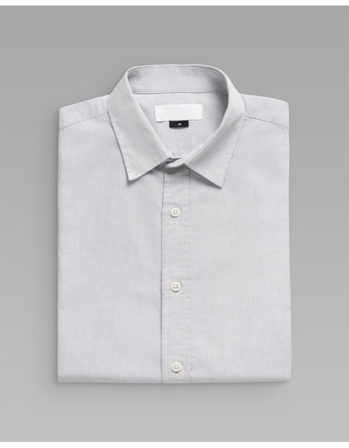 Camisa Chambray Manga Curta