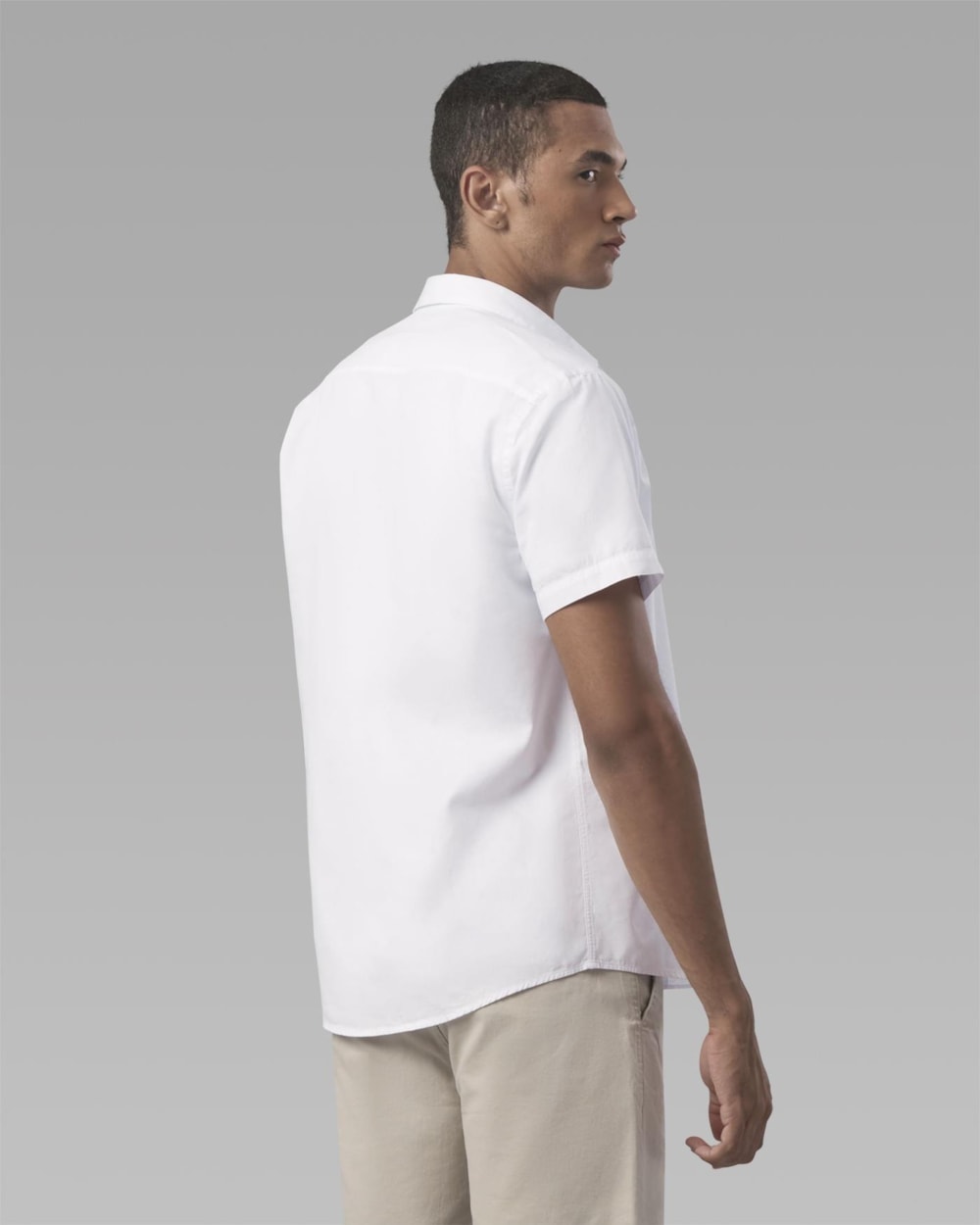 Camisa Chambray Manga Curta