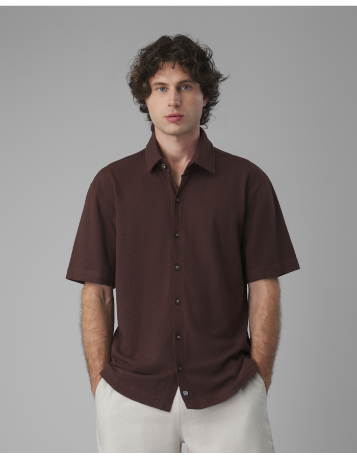 Camisa crepe flamê-marrom-ggg