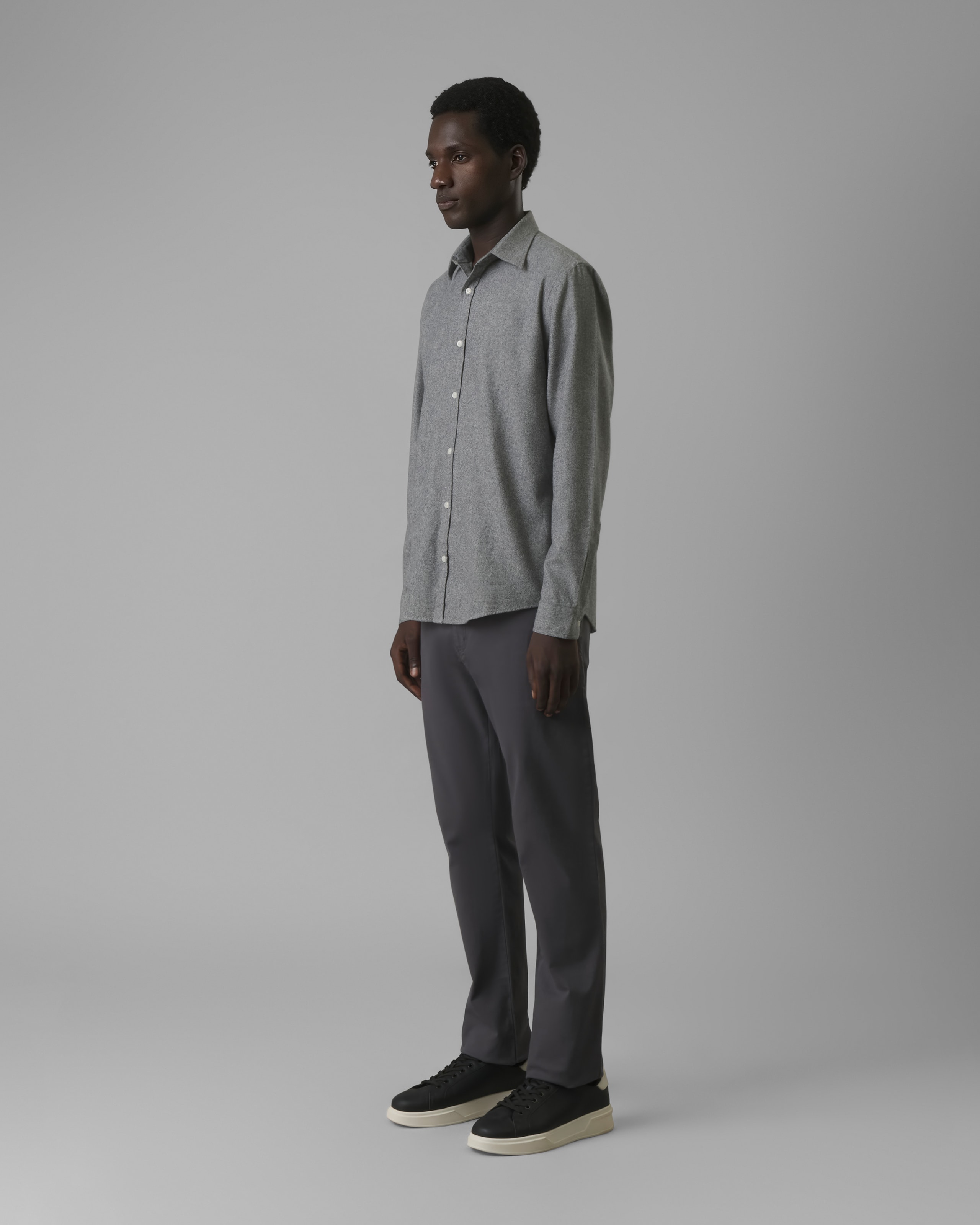 Camisa Flanela Ml Cinza Claro