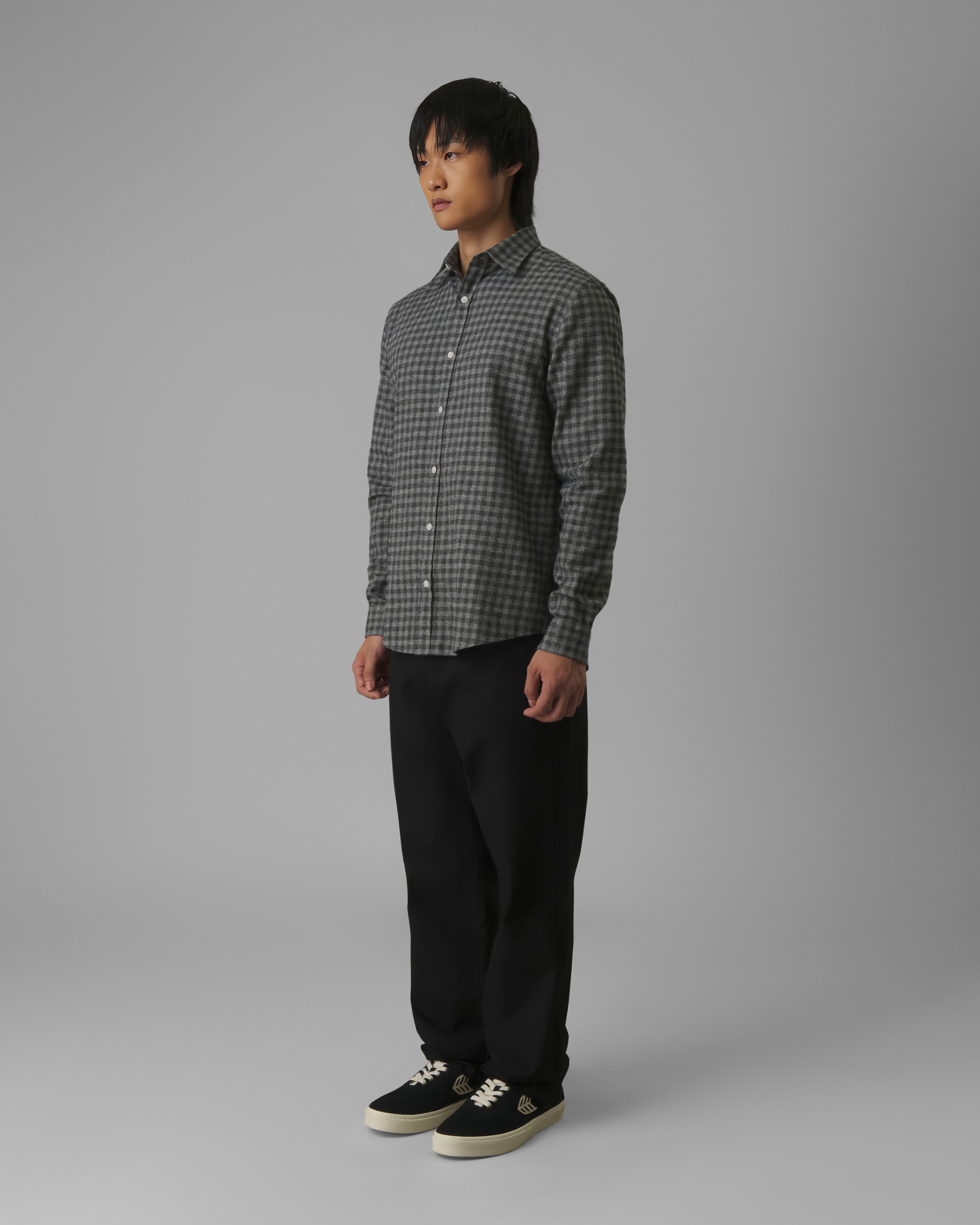 Camisa Flanela Ml Xadrez Cinza