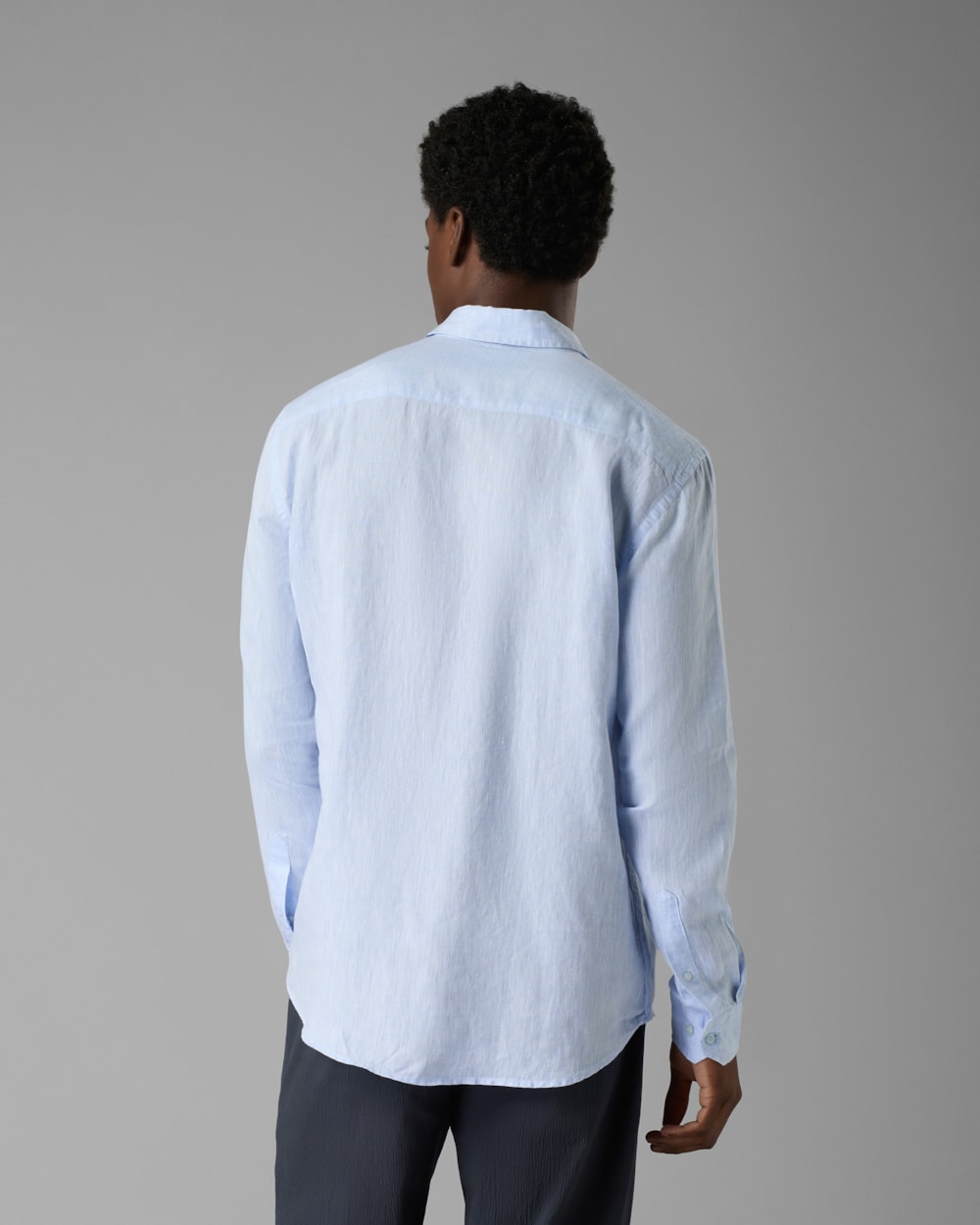 Camisa Linho Azul Claro Mescla