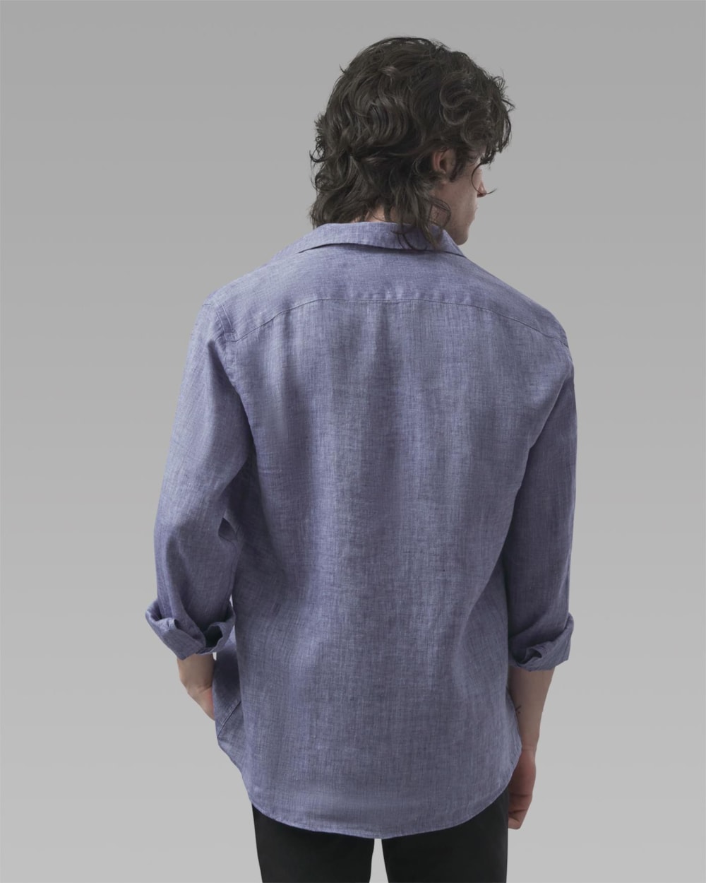 Camisa Linho Azul Mescla