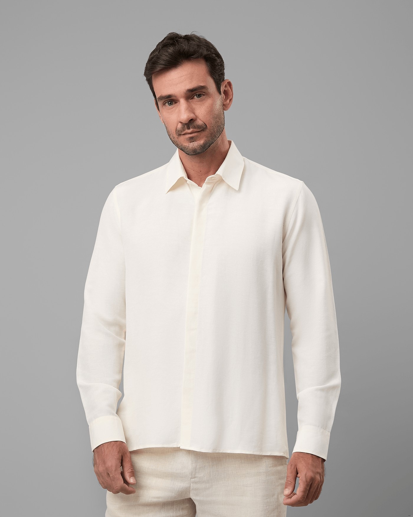 Camisa Linho Com Seda