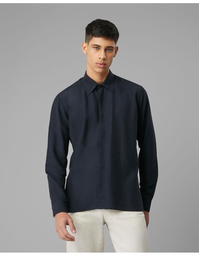 Camisa linho com seda-azul-m