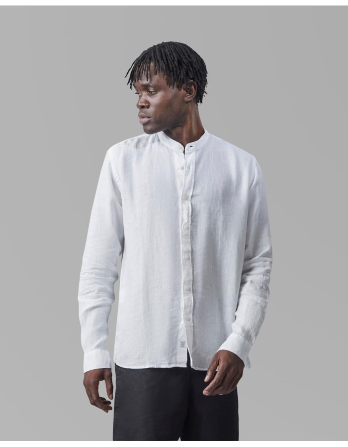 Camisa linho gola padre-off white-pp