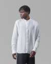 Camisa linho gola padre-off white-pp