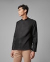 Camisa linho gola padre-preto-gg