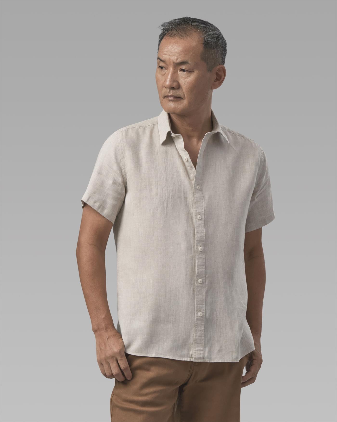 Camisa Linho Manga Curta