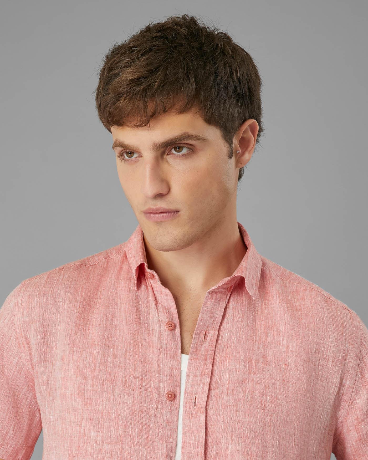 Camisa Linho Manga Curta