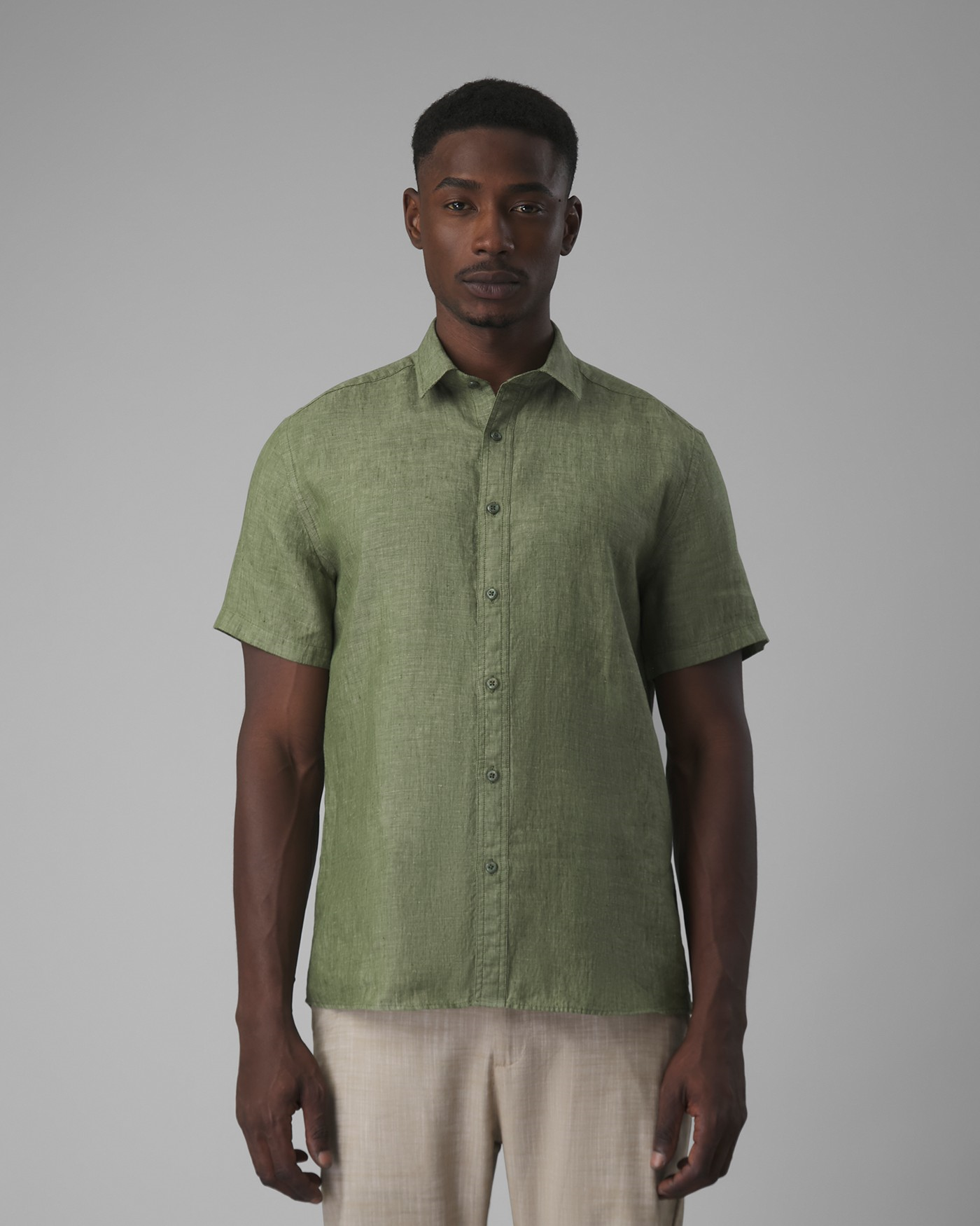 Camisa Linho Manga Curta