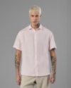 Camisa linho manga curta-rosa-g