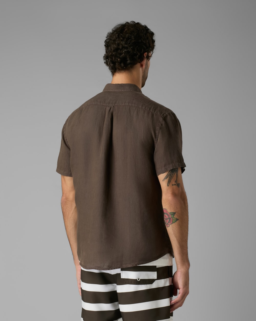 Camisa Linho Tinturada Manga Curta