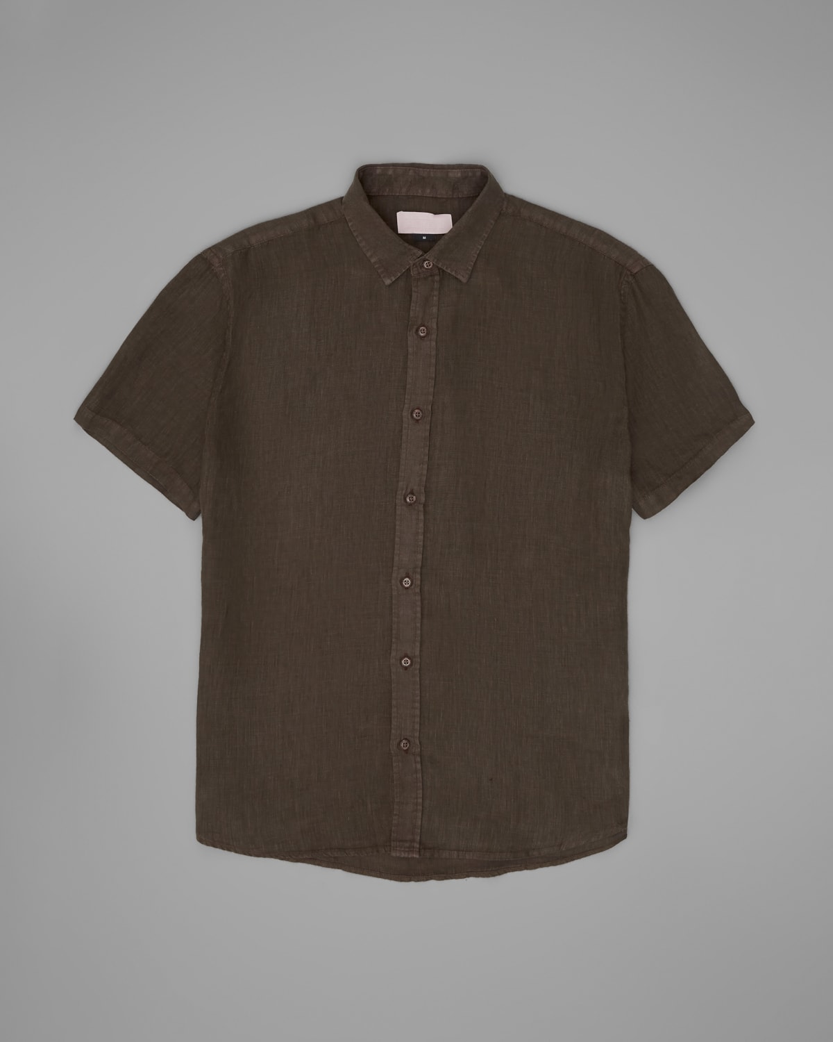 Camisa Linho Tinturada Manga Curta