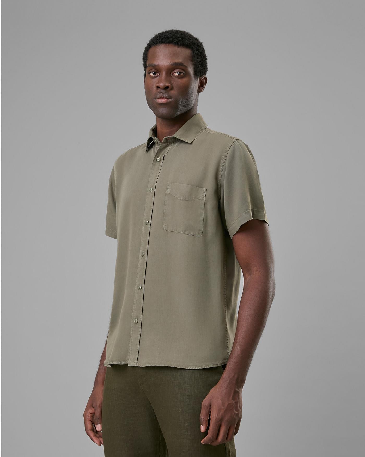 Camisa Liocel Manga Curta Com Bolso