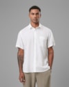 Camisa liocel manga curta com bolso-off white-p