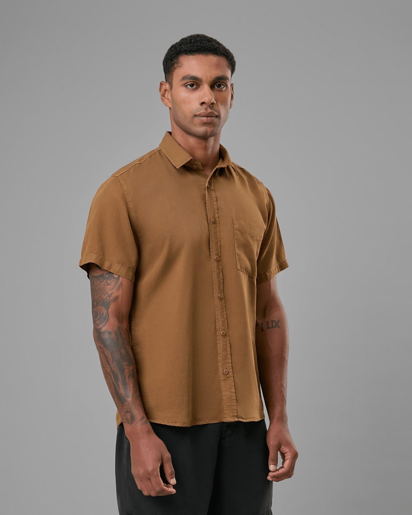 Camisa Liocel Manga Curta Com Bolso