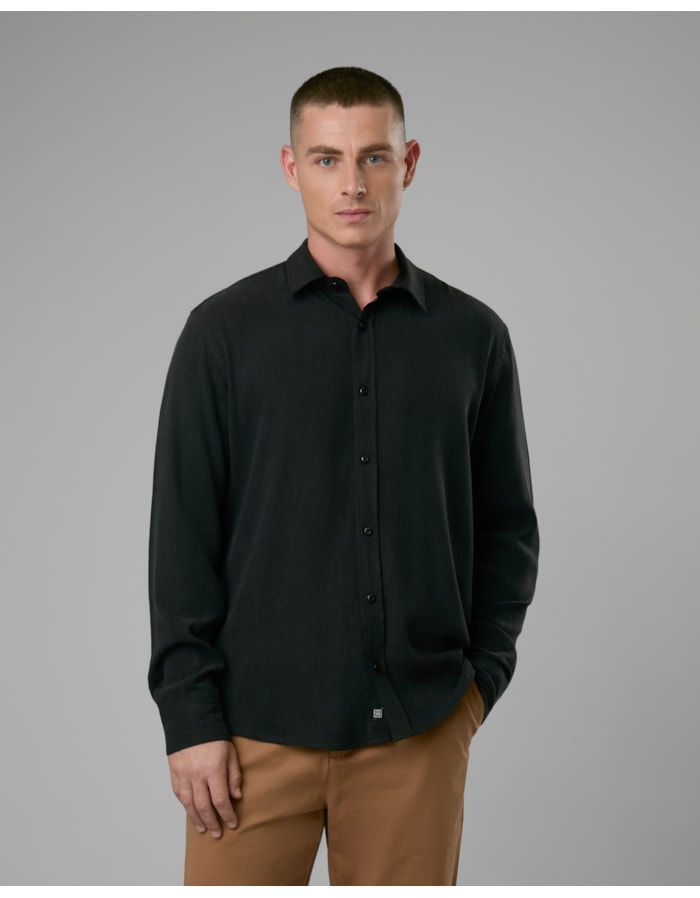 Camisa liocel textura-preto-pp