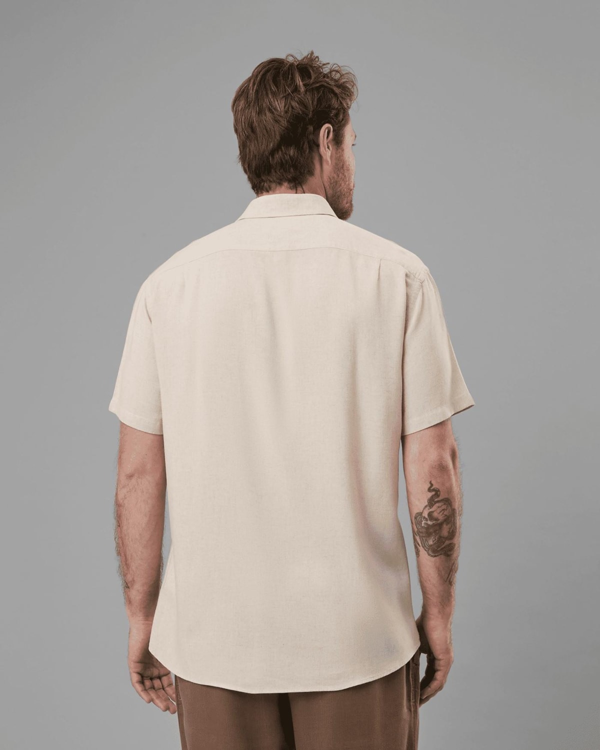 Camisa Modal e Linho com 2 Bolsos