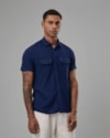 Camisa modal e linho com 2 bolsos-azul-pp
