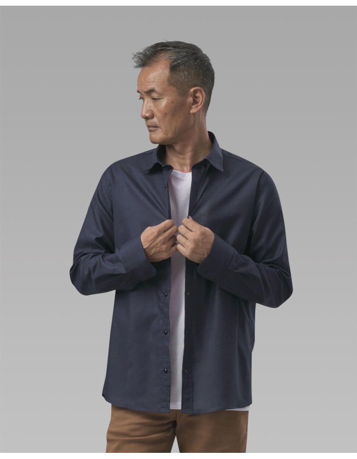 Camisa oxford algodão egípcio-azul-ggg