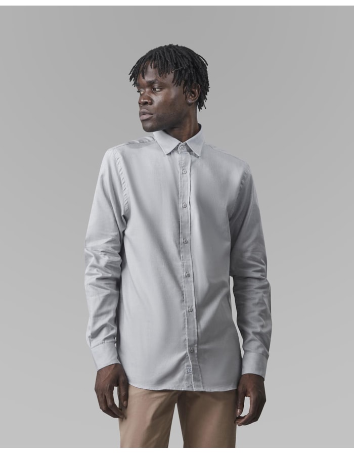 Camisa oxford algodão egípcio-cinza-ggg