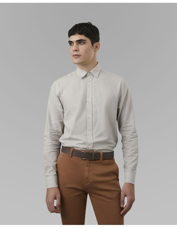 Camisa oxford algodão egípcio xadrez-xadrez-ggg