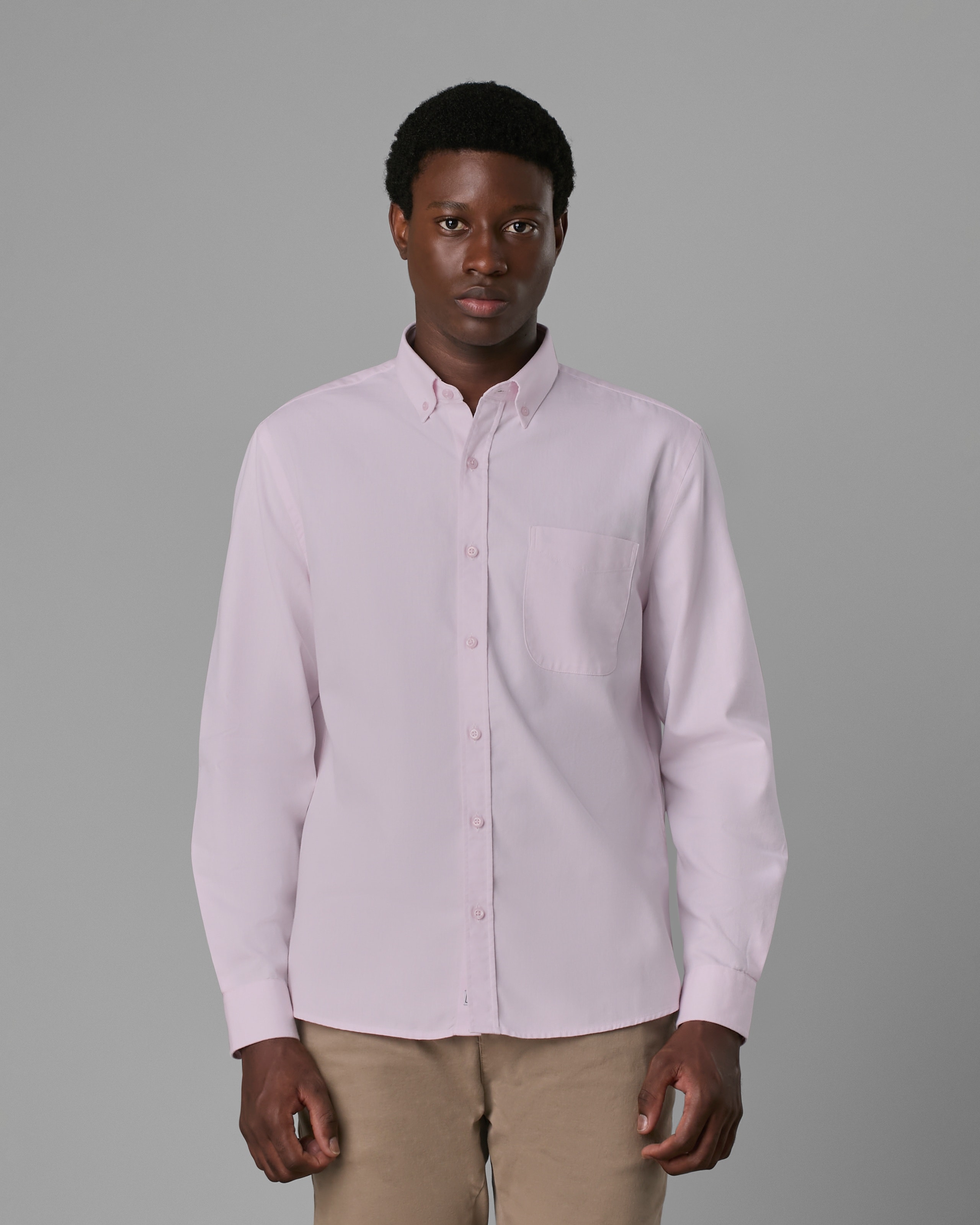 Camisa Oxford Button Down Alg Org Rosa