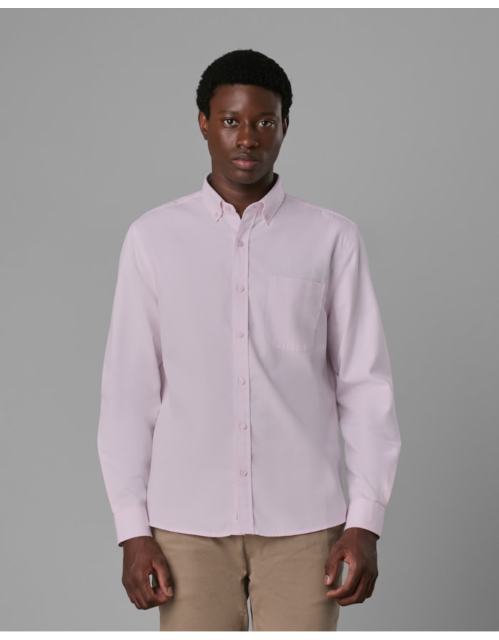 Camisa oxford button down alg org rosa-rosa-g