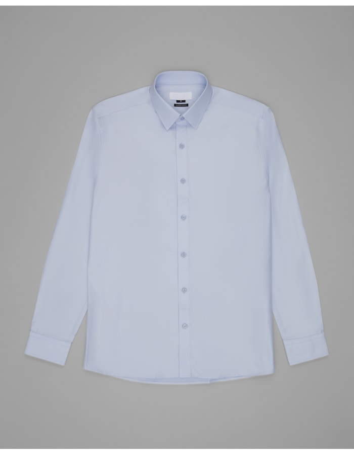 Camisa social sarjada giza azul claro-azul-g