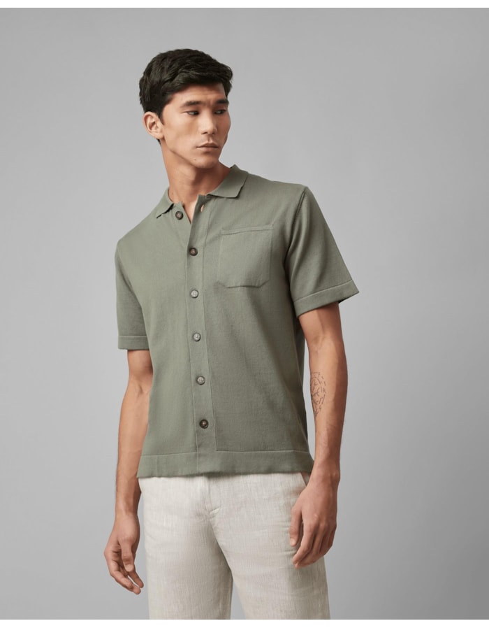 Camisa tricot algodão com bolso-verde-ggg