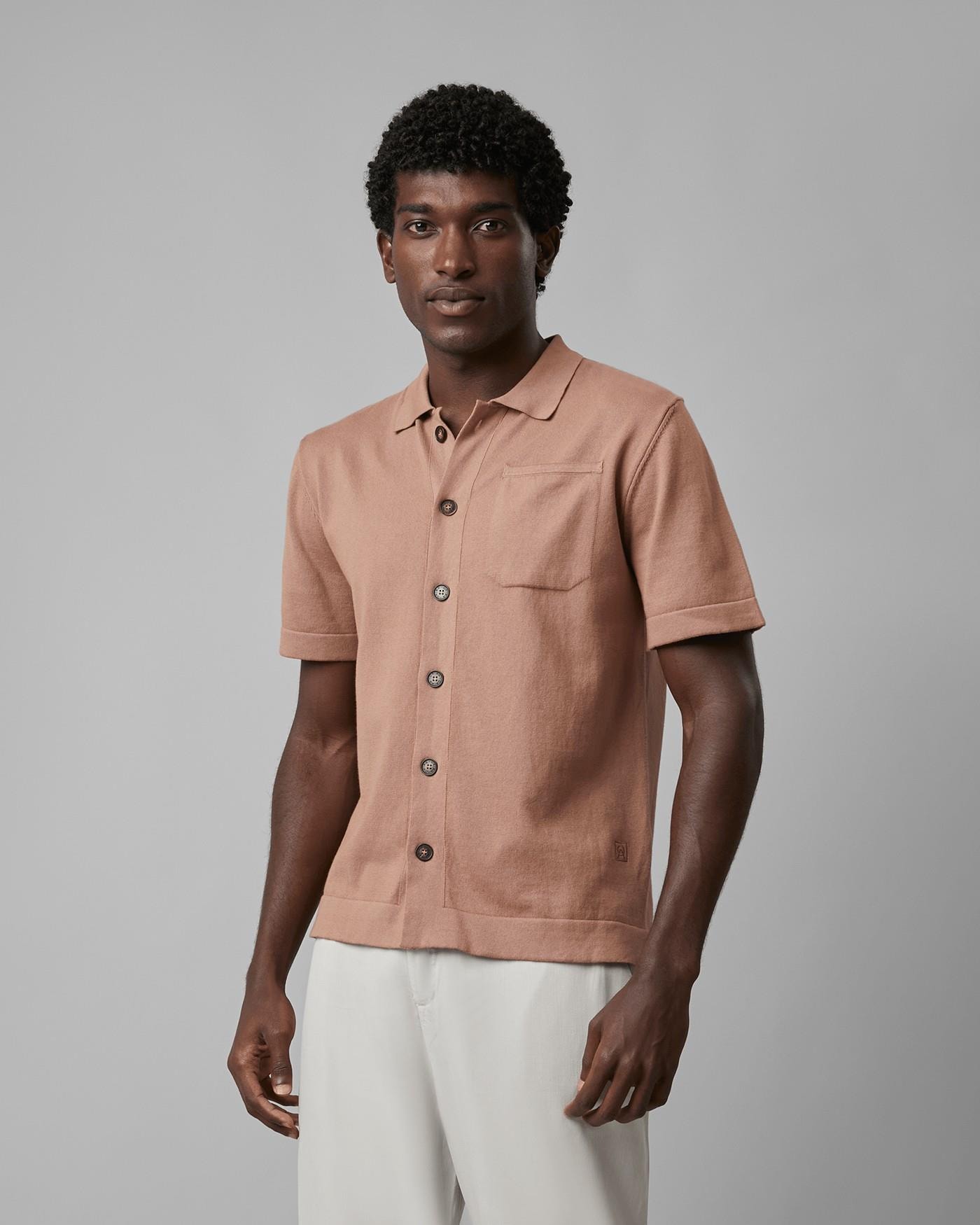 Camisa Tricot Algodão Com Bolso