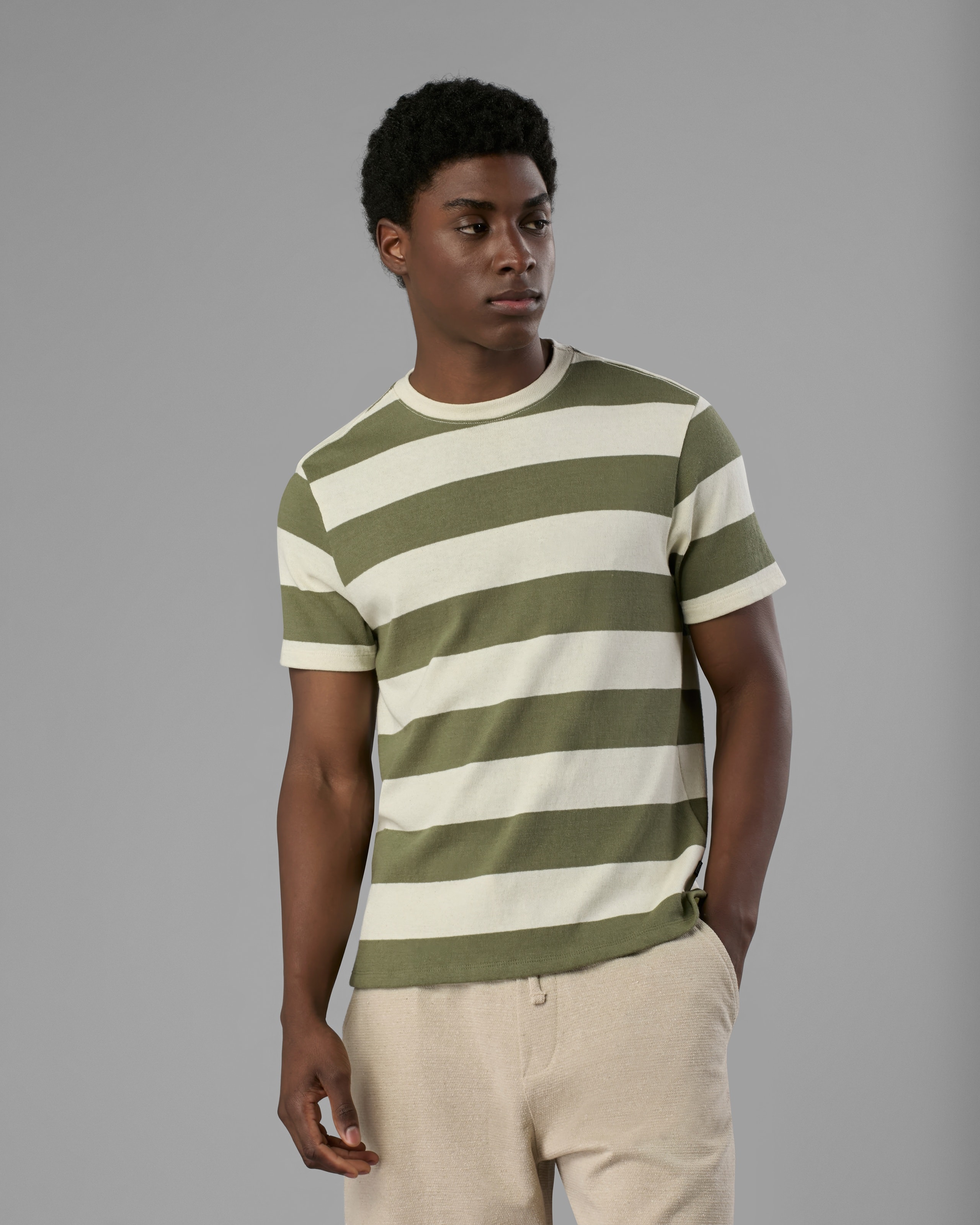 Camiseta Algodão Listrada