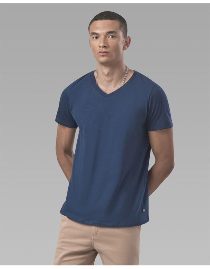 Camiseta Algodão Orgânico Gola v