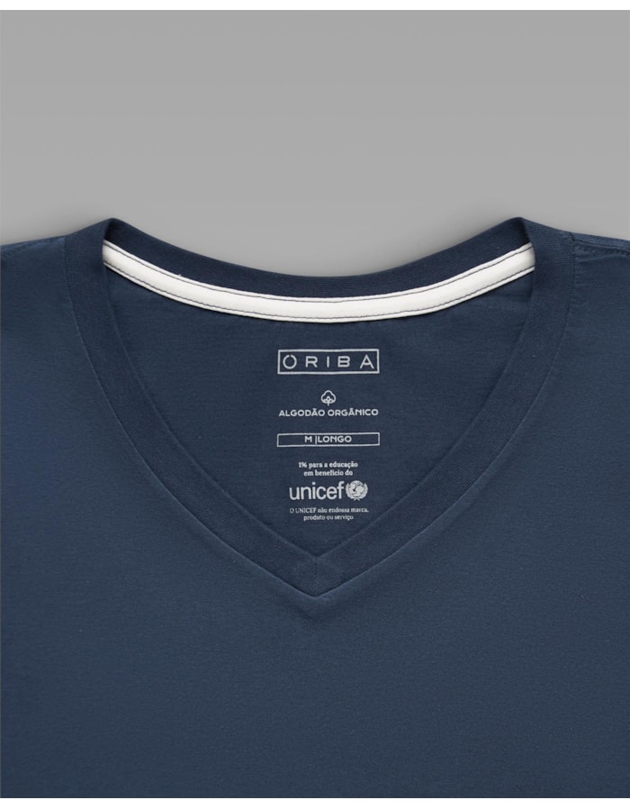 Camiseta Algodão Orgânico Gola V