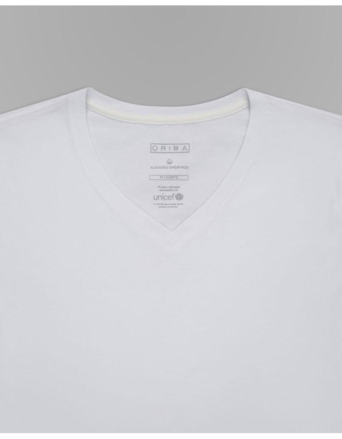 Camiseta Algodão Orgânico Gola V