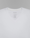 Camiseta algodão orgânico gola v-branco-curto-ggg
