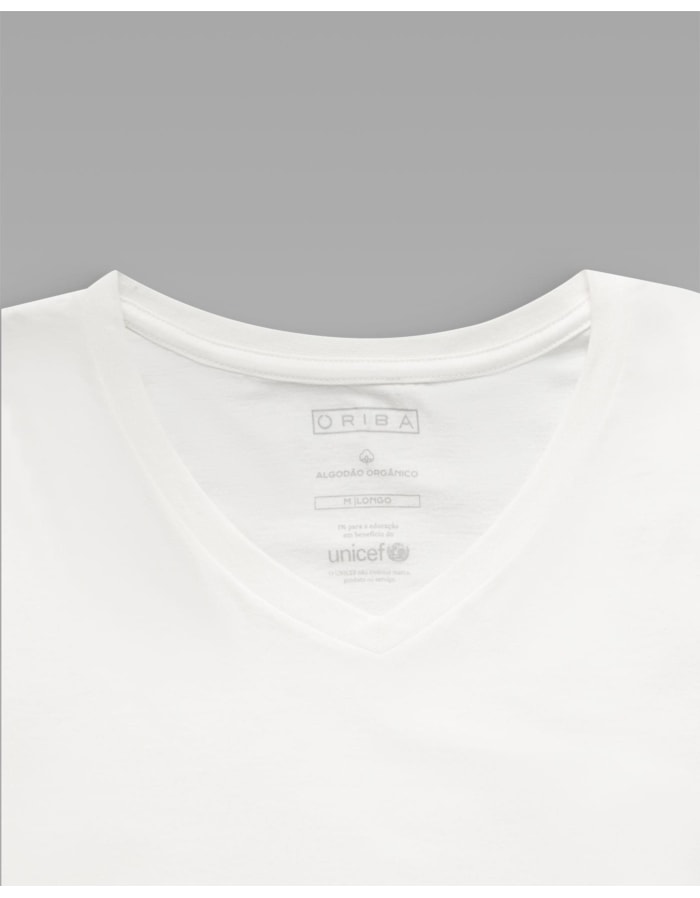 Camiseta Algodão Orgânico Gola V