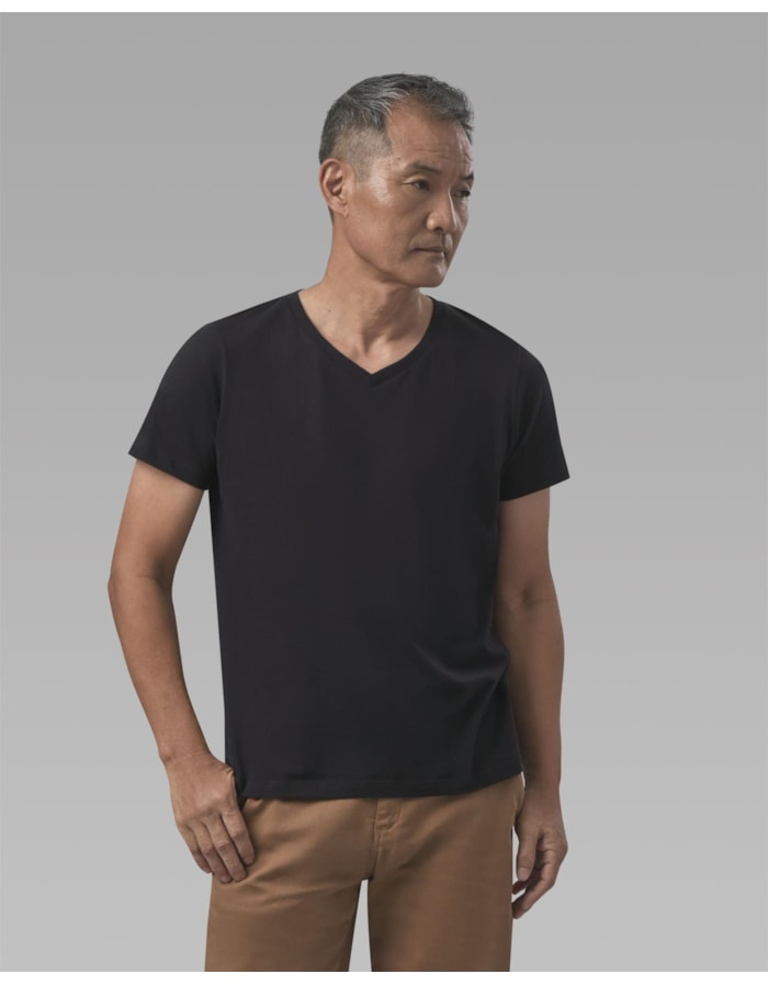 Camiseta Algodão Orgânico Gola v