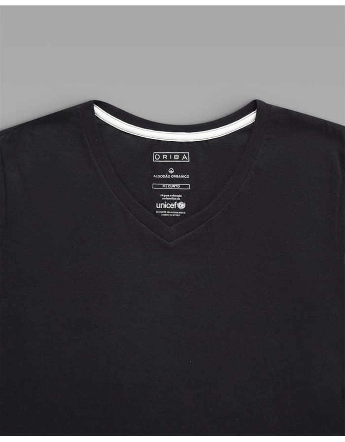 Camiseta Algodão Orgânico Gola V