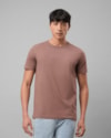 Camiseta algodão peletizado-marrom-curto-p