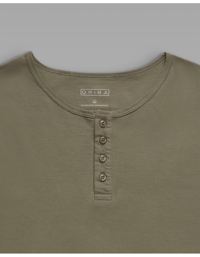 Camiseta Henley Algodão Orgânico