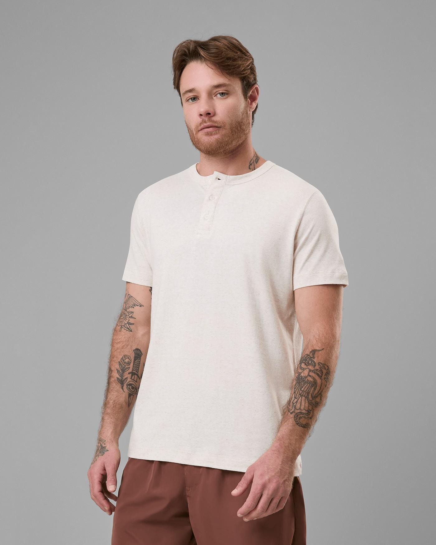 Camiseta Henley Linho