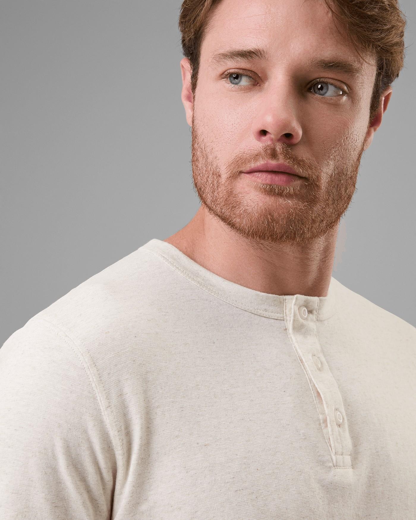 Camiseta Henley Linho